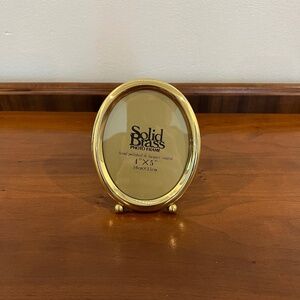 Vintage 1980s/1990s Solid Brass 4x5" Oval Photo Frame